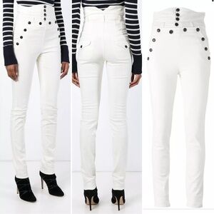 Isabel Marant Stretchy White High Waisted Napos Skinny Jeans Pants Size 38